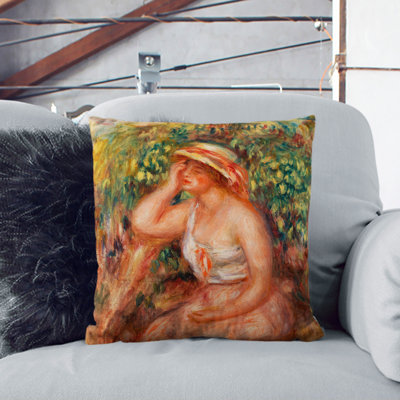 Woman Daydreaming Square Throw Cushion