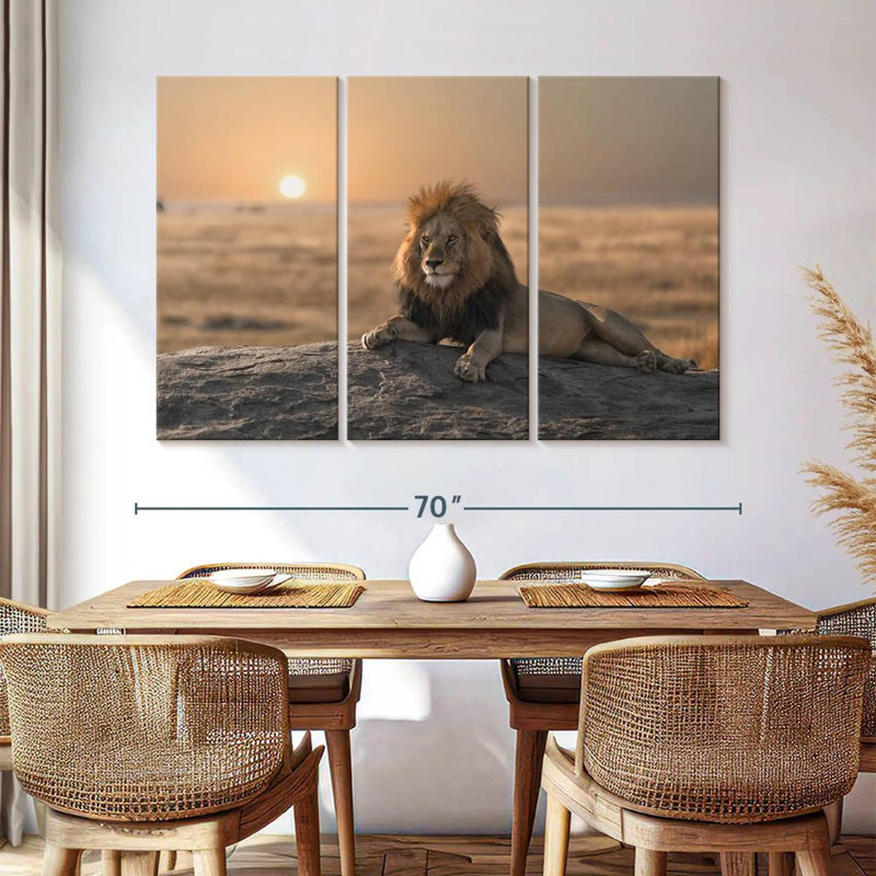 Lion On A Rock, 42" H x 65" W