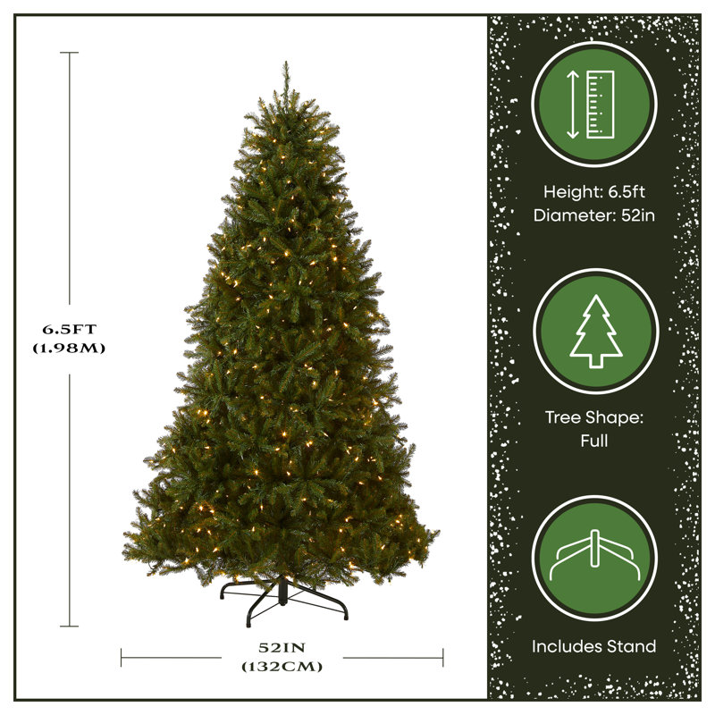 National Tree Company Dunhill Fir Tree with Dual Color LED Lights and PowerConnect, 6.5' 