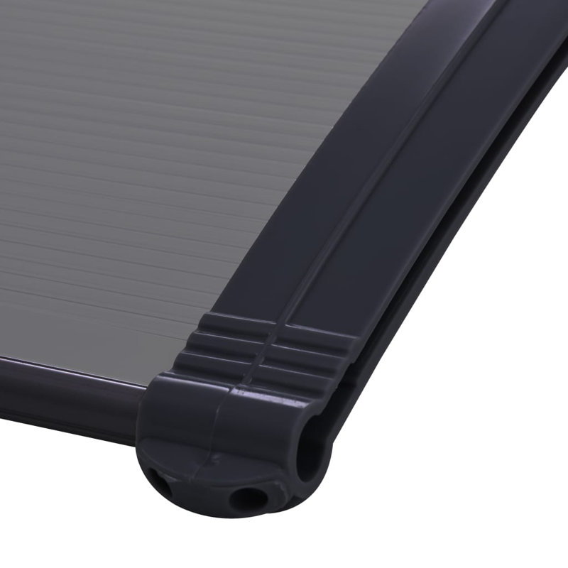 Aghan vidaXL Door Canopy, Outdoor Awning for Porch & Patio, Polycarbonate Cover, 1" H x 47.24" W x 39.4" D, Gray/Transparent