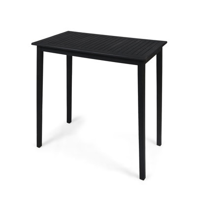 Dark Gray Minimalist Outdoor Bar Table, Wood, Wood Table - Gray, For Garden & Outdoor, 41" Tall, Assembly Required