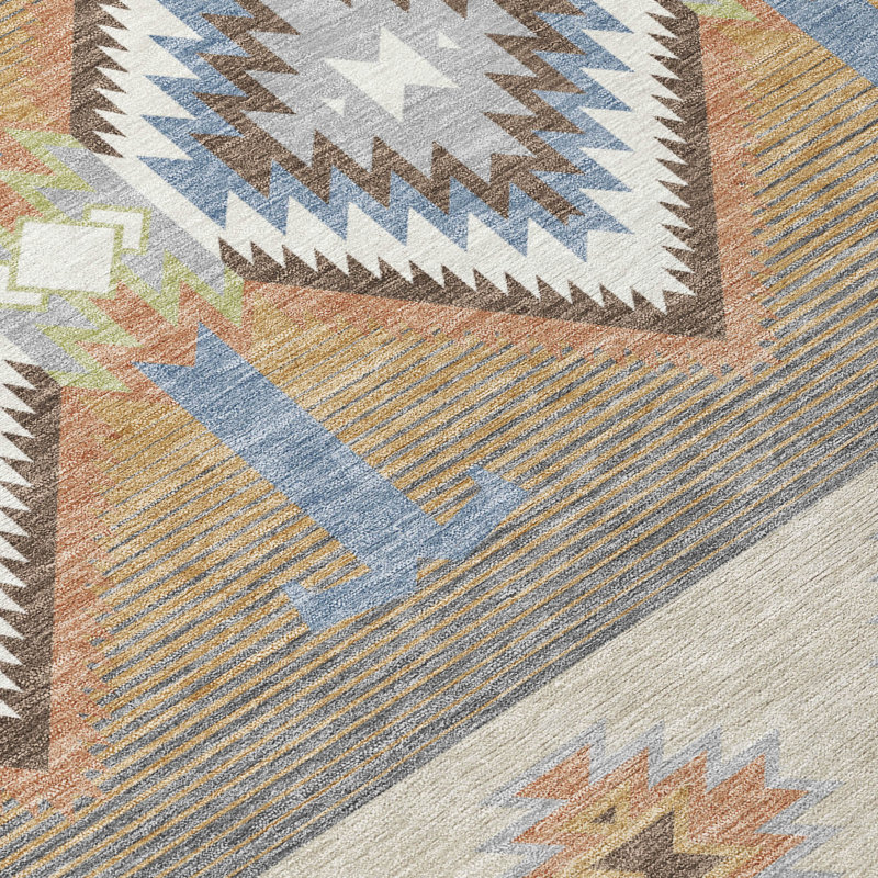 Machine Washable Indoor/Outdoor Chantille ACN2541 Lodge Rug, Ivory, Rectangle 9' x 12'