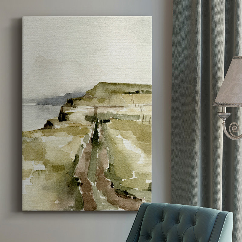Côte de la mer du Nord II - peinture sur toile tendue, H 60 po x l 40 po x P 1 po