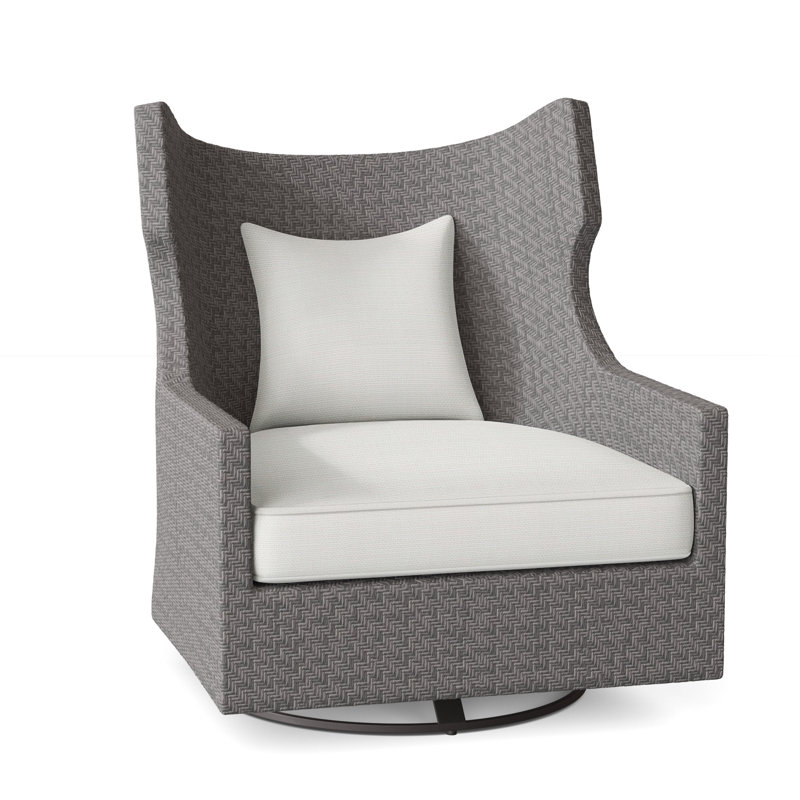 Captiva Swivel Patio Chair with Cushions, White Linen 6016-000