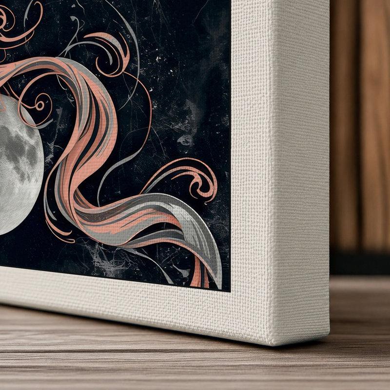 Moonlit Ribbons Mystical 1 Piece Wrapped Canvas Wall Art, 18x12 - 45.7 x 30.5 cm, Cream Border