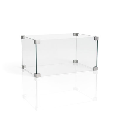 Verre carré de 30 po convenant aux brûleurs de foyer, formation tempérée, protection contre le vent, fonctionnement constant de la flamme, conception transparente d'inspiration moderne pour décorer n'importe quel espace, configuration
