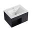 Meuble-lavabo mural flottant 24 po avec lavabo en céramique - armoire moderne en chêne foncé, tablette ouverte et porte à fermeture en douceur