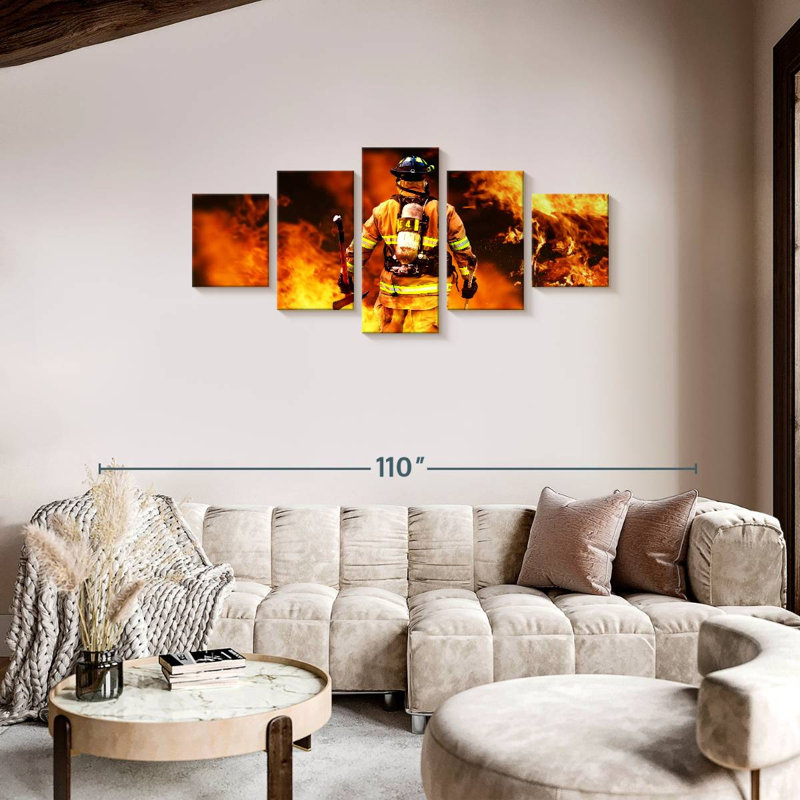 Firefighter, 34" H x 74" W