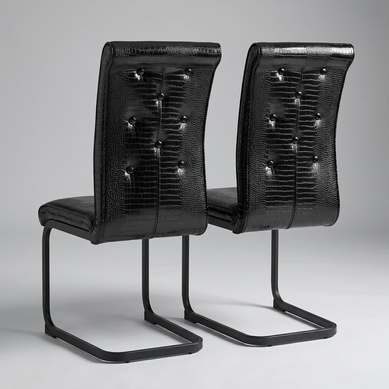 Ensemble de chaises de salle à manger UrbanElegance, 2, Noir