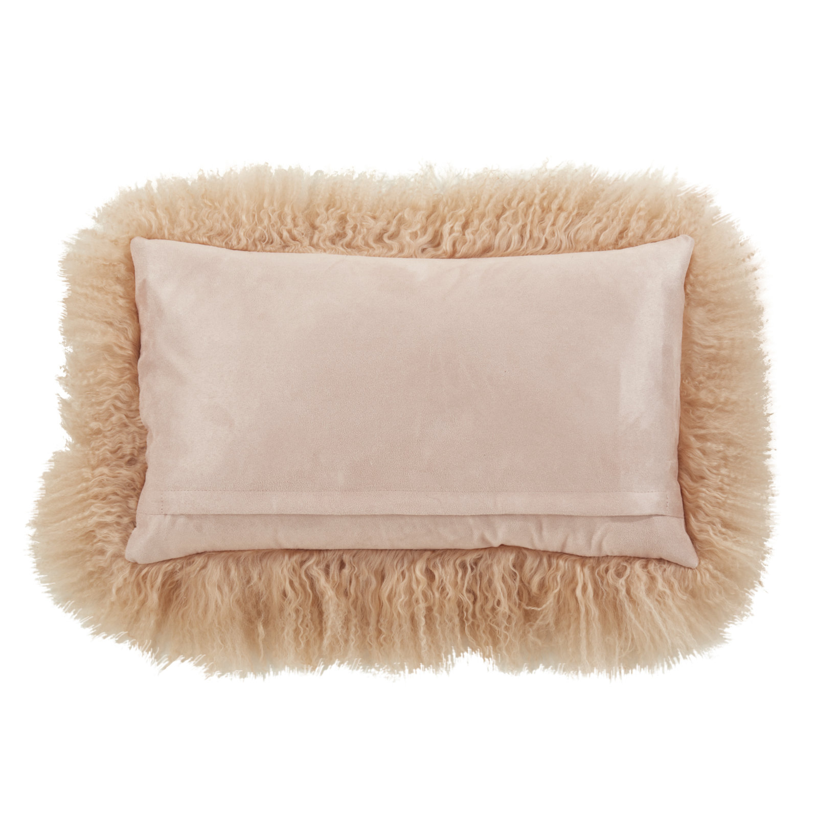 Iyana Wool Lumbar Throw Pillow, 12"H x 20"W, Peach