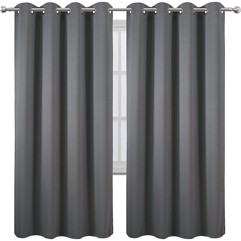 Curtain Pair, 52" W x 72" L, Gray