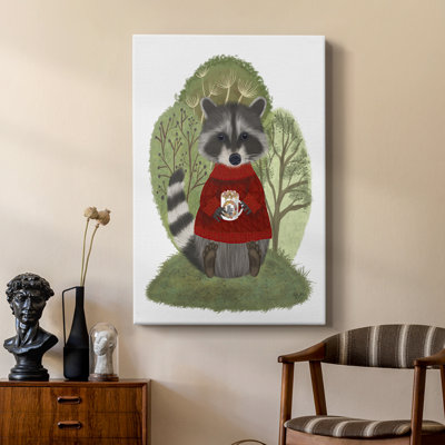 Hot Chocolate Raccoon -Custom Wrapped Gallery Cavas