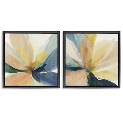 Ensemble de cadres flottants 2 pièces Abstract Sunshine Florals, design par Irena Orlov