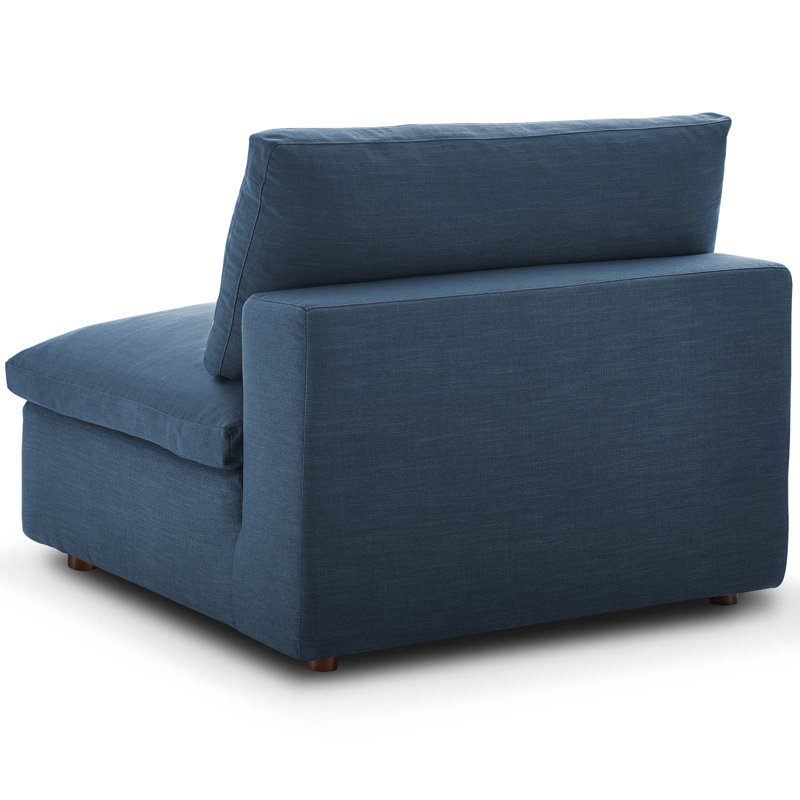 Commix Down Filled Overstuffed 5 Piece Sectional Sofa Set, Azure Polyester Blend 