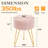 Modern Round Vanity Stool with 3 Metal Legs, Multiuse Foot Rest for Makeup Room Bedroom-68724466