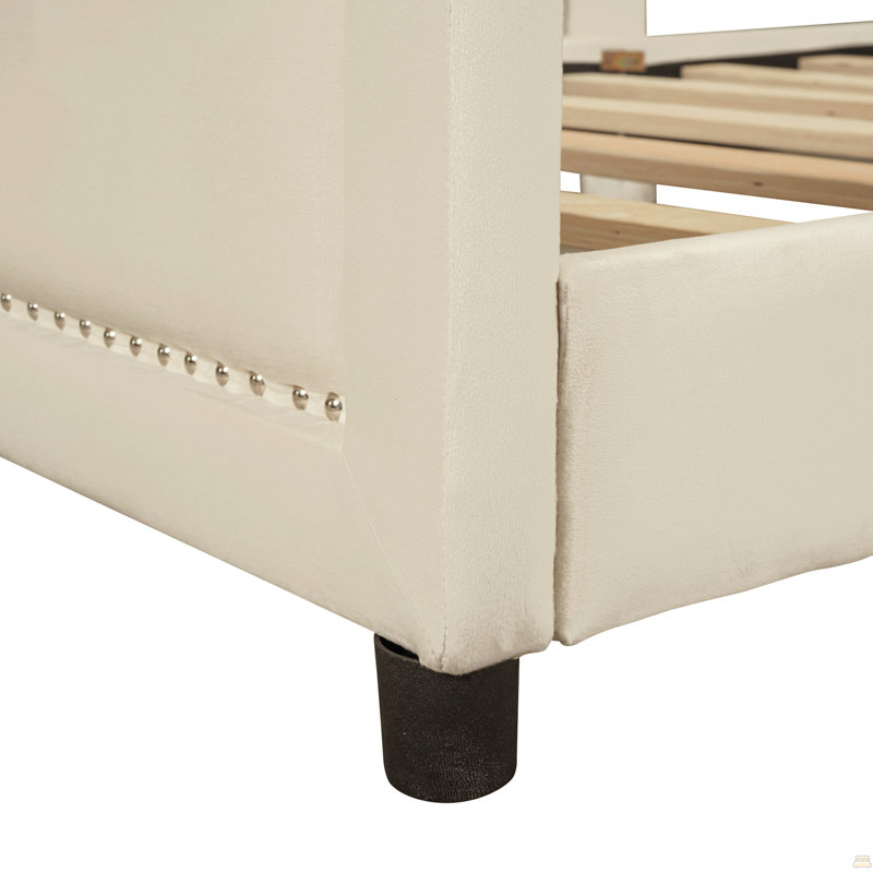 Lit de jour simple tapissier, Beige