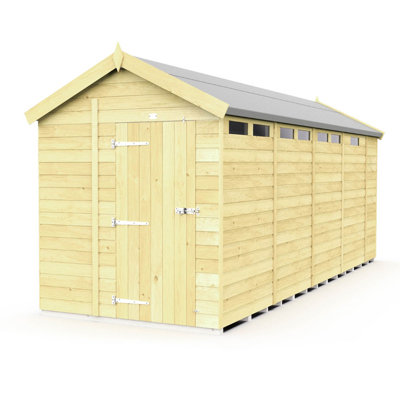 6ft x 17ft Apex Security Shed - Single Door