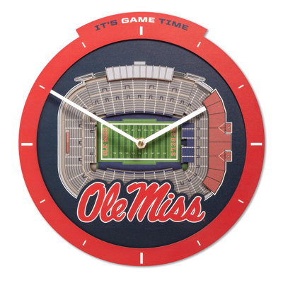  NCAA Mississippi Rebels Stadiumview 3D Wall Clock