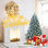 Arbre de Noël 4 pi avec aiguilles de pin et feuilles d'eucalyptus, 404 pointes, branches articulées, support en métal - arbre artificiel enneigé pour la maison de vacances, le bureau ou l'hiver