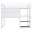 Lit mezzanine avec bureau et tableau blanc, lit mezzanine en métal avec 3 tablettes et échelle-113432675-113432676