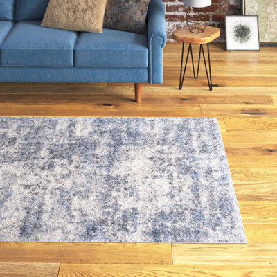 Niels Abstract Ivory/Blue Area Rug