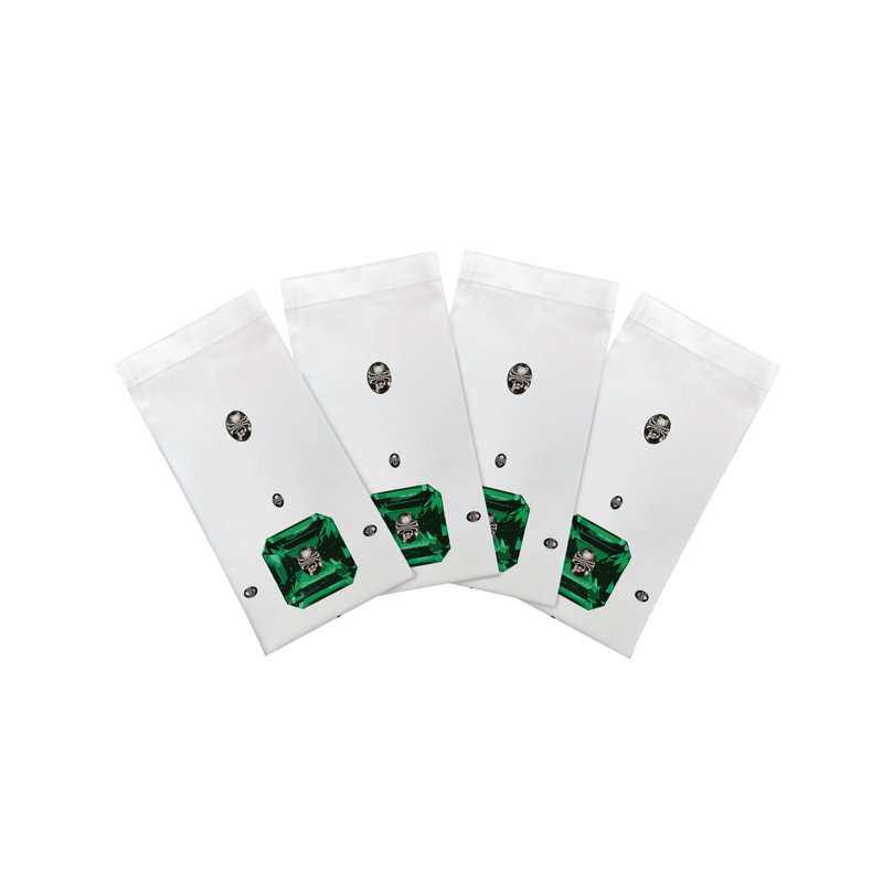 Asscher Cotton Blend Square Napkins, White