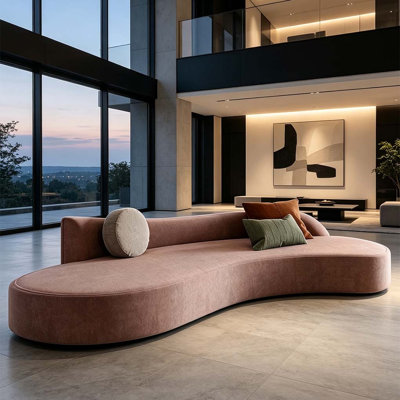 Curved Sectional Chaise Lounge Sofa