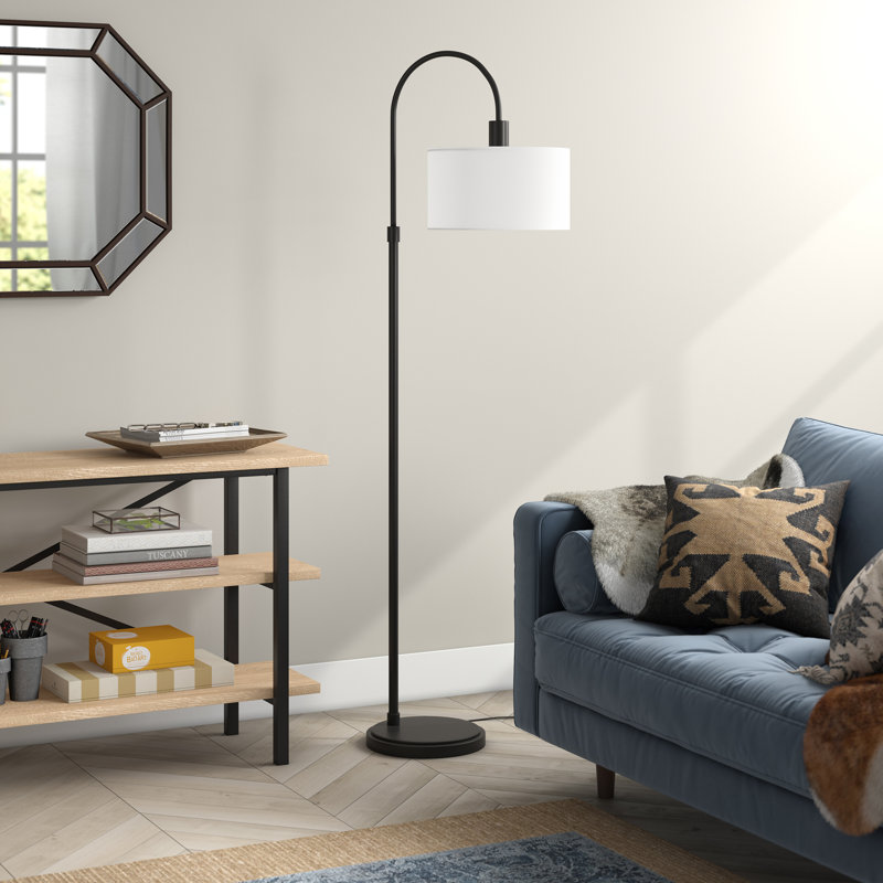 Lampe sur pied arquée 70 po Cailidh, Noir, noir, noir, noir
