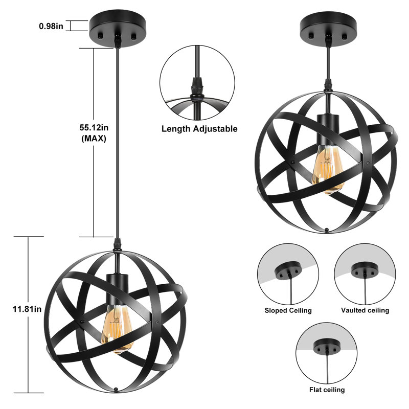 1 - Light Satin Black Lantern Pendant