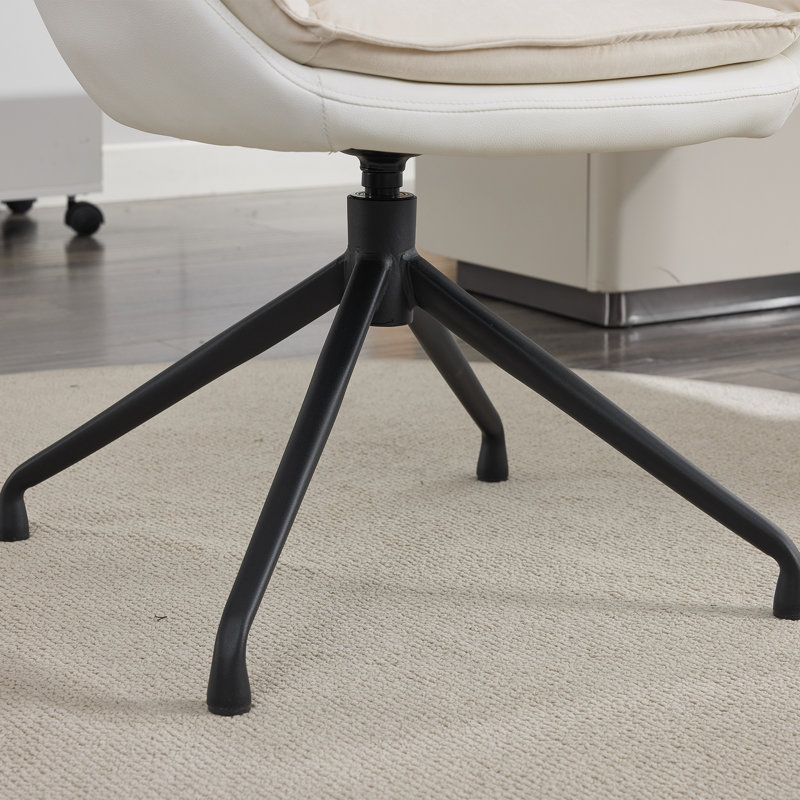 Fauteuil de bureau pivotant en simili cuir avec accoudoirs Isen odern odern, Blanc