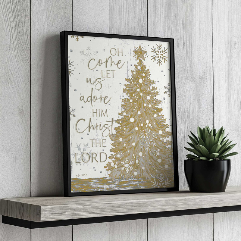 «Come Let Us Adore him» par Annie Lapoint, reproduction d'art, L 12 po x H 16 po, Argent, Impression encadrée