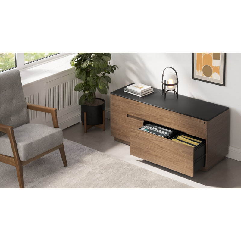 Luma 2 - Drawer File Cabinet, Walnut/Black