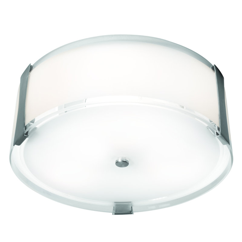 Plafonnier encastré cylindrique simple à 3 lumières Pastrana, H 4,75 po x 14 po de diamètre
