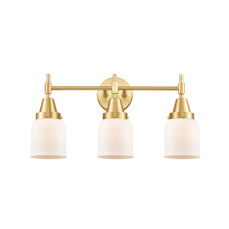 Éclairage de salle de bain à intensité variable à 3 lumières Amede, Or satiné, Blanc mat