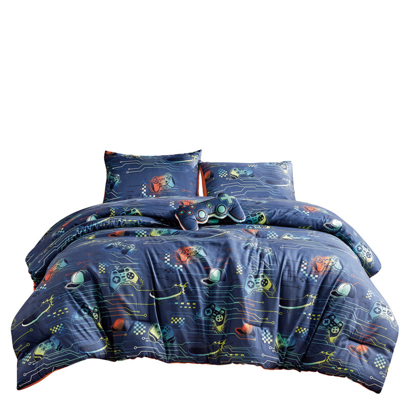 Polyester Comforter, Twin Comforter +1 Standard Sham+1 Throw Pillow