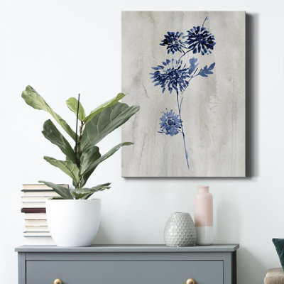 Indigo Botanical IV - Reproduction d'art sur toile tendue