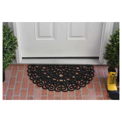 Tapis de porte antidérapant en caoutchouc 30 po x 18 po Cowhill Lady Antabella