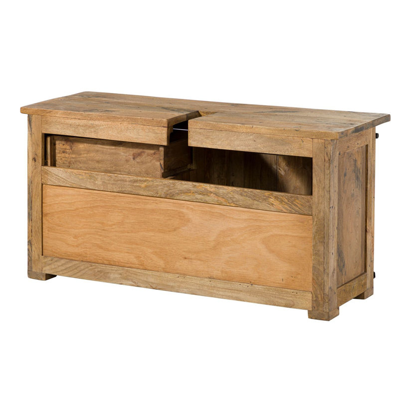 Railway 120cm Single Bathroom Vanity Base Only, Natural Sheesam Wood