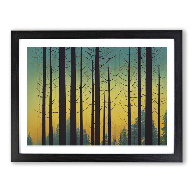 Spring Forest Art Deco Vol.3 - Framed Print, Black Framed, 46cm H x 64cm W x 2cm D