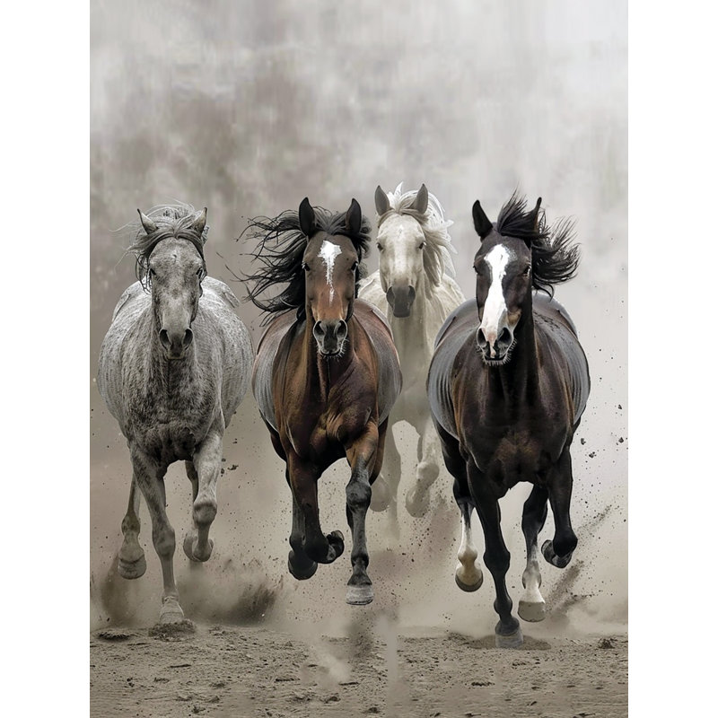 Art mural sur toile tendue Silver Herd, L 24 po x H 36 po x P 1,5 po