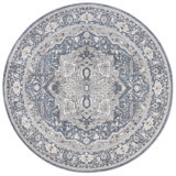Clover Oriental Area Rug in Blue / Light Grey