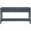 Console rustique, canapé de 60 po de long avec deux tiroirs de taille différente et une tablette inférieure pour le rangement (bleu marine)-1586859015