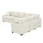 Canapé-lit convertible en forme de L de 124,8 po avec canapé-lit, canapé rembourré en chenille avec 2 coussins de dossier, 2 ports USB, 2 prises de courant-181276480