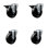 4 Piece Phenolic Wheel Swivel Bolt Hole Caster Set with 2 Posi Lock Brake