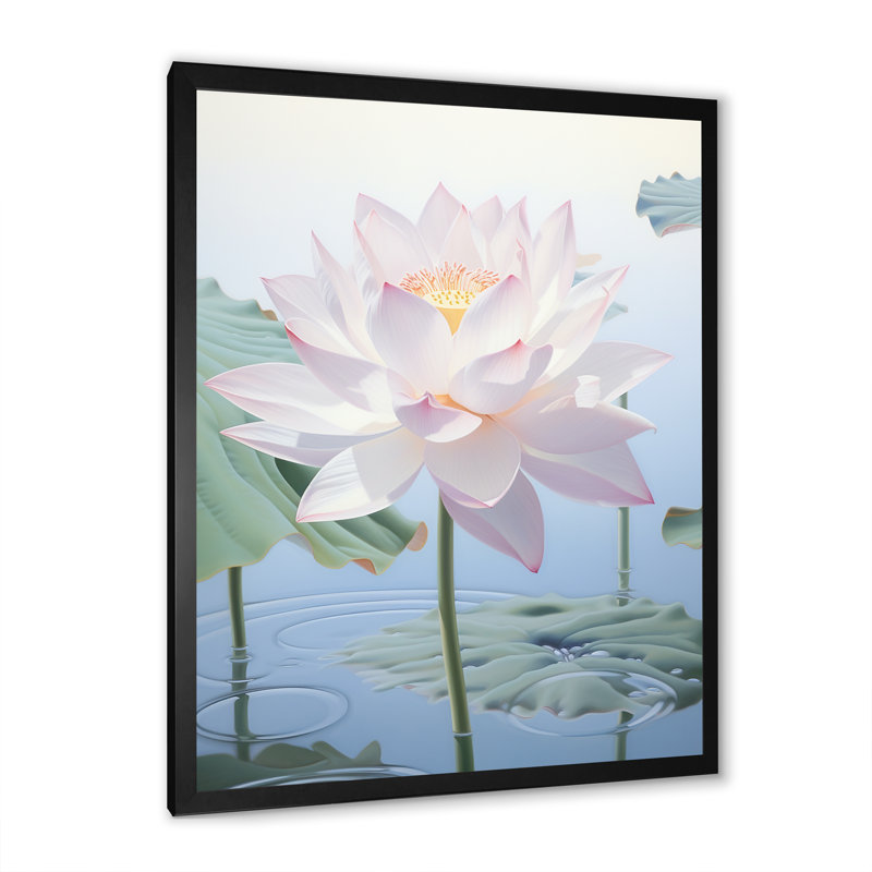 Lotus Minimalisme rêve sur toile, H 32 po x l 16 po x P 1 po, Cadre simple noir