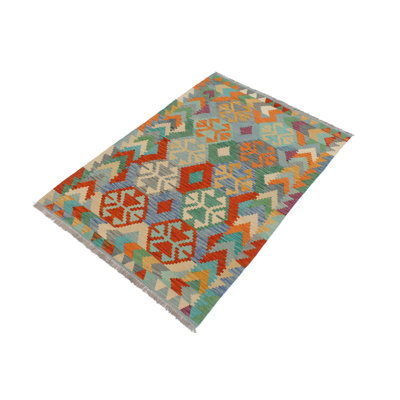 Tapis rouille / bleu en laine noué à la main 8 pi 2 po x 9 pi 11 po Cedorah Southwestern