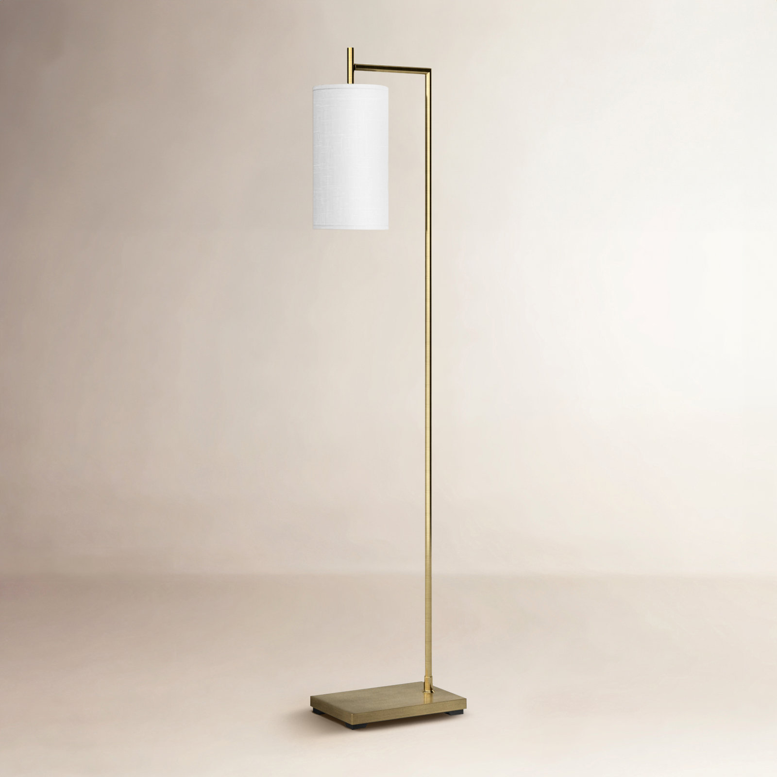 Elina 65'' Floor Lamp, Antique Brass, White