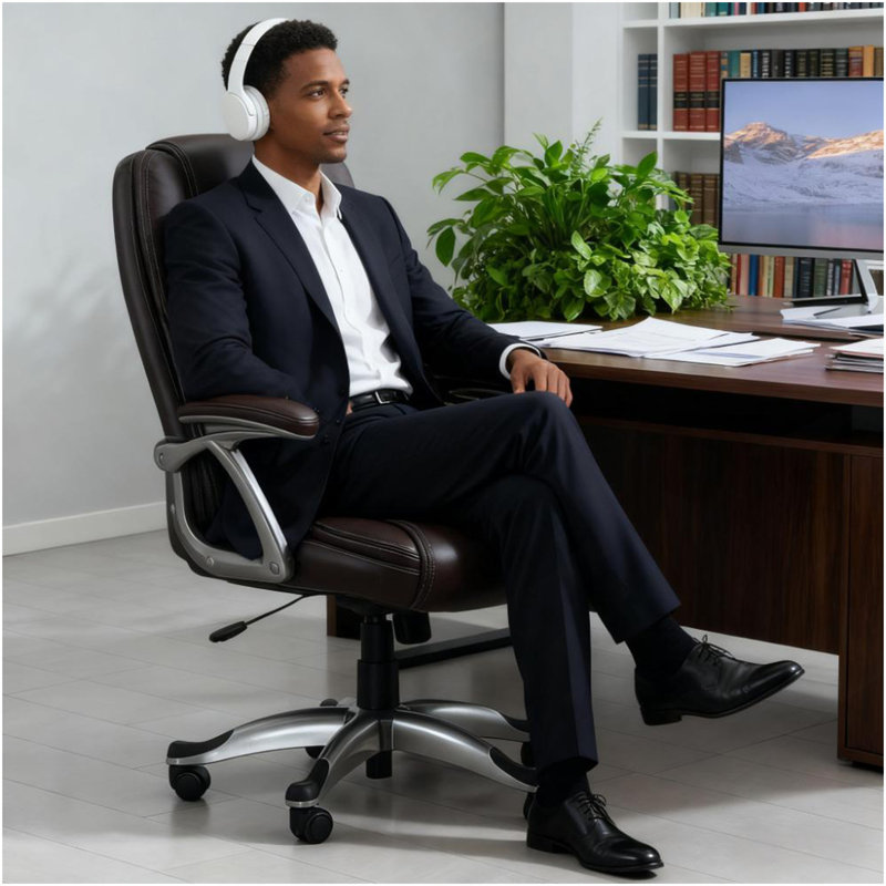 Fauteuil de direction haut de gamme à roulettes pivotantes en cuir de qualité supérieure avec design ergonomique, réglable et confortable pour le bureau personnel