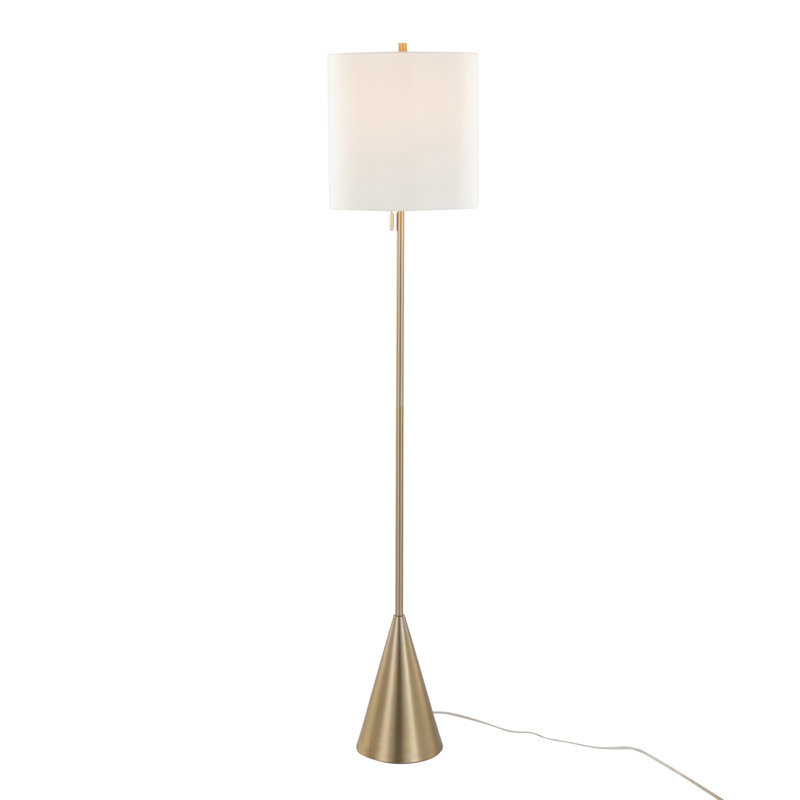 Lampe sur pied contemporaine en métal, Plaqué or