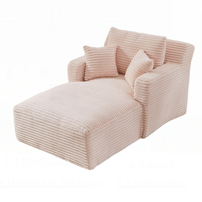 Méridienne intérieure simple, revêtement en velours côtelé moderne, aucun assemblage requis, canapé-lit confortable pour le salon, le bureau, l’appartement